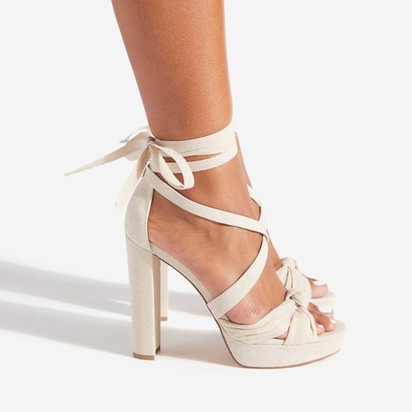 Sherah Ankle Tie Heeled Sandal - Picture 3 of 4